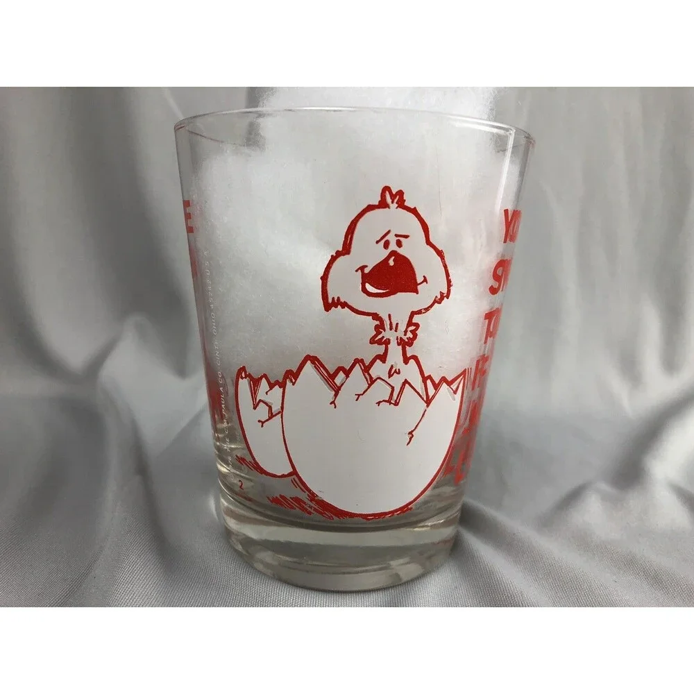 Vintage 1970's Chick Egg JUST GOT LAID Adult Humor Novelty Glass Bird Cup